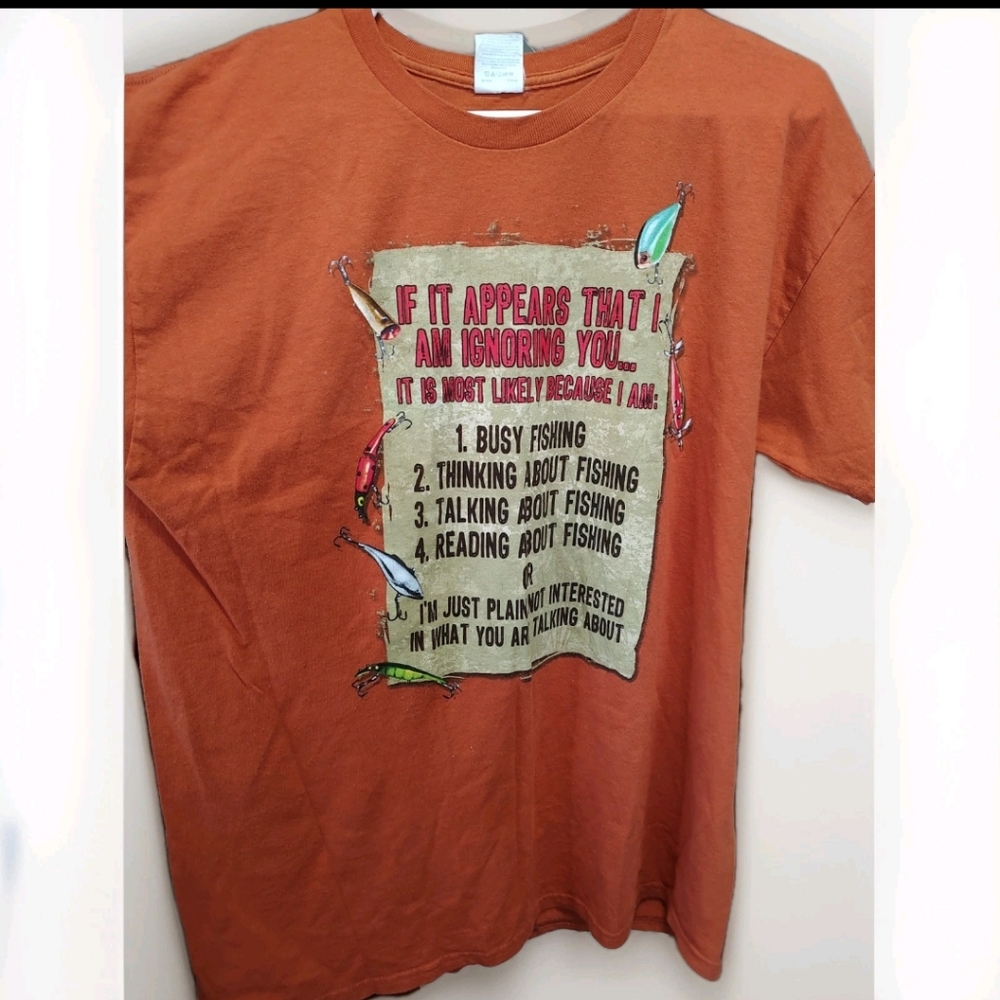 Gildan Orange XL? T-Shirt "If It Appears.." Cotton Tubular Woven No Side Seams!